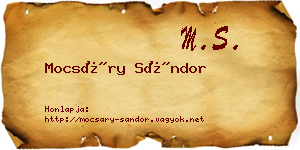 Mocsáry Sándor névjegykártya