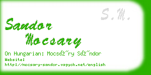 sandor mocsary business card